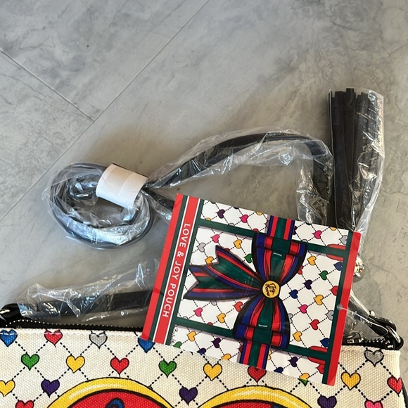 Brighton  NWT  Love & Joy Pouch  Canvas crossbody  multicolor/large seasonal bow - Picture 12 of 13